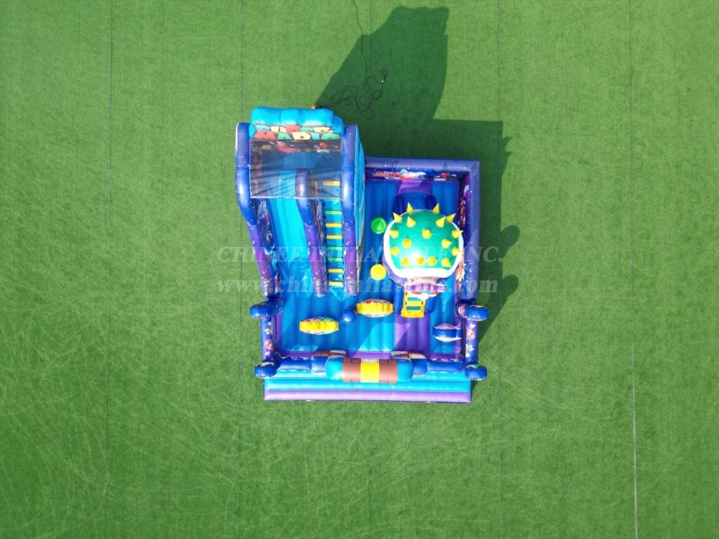 T8-1771 Super Mario-themed inflatable castle with slide