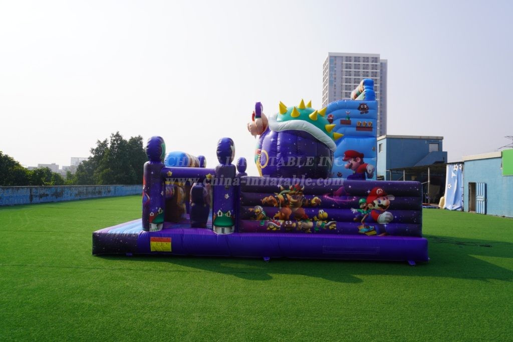 T8-1771 Super Mario-themed inflatable castle with slide