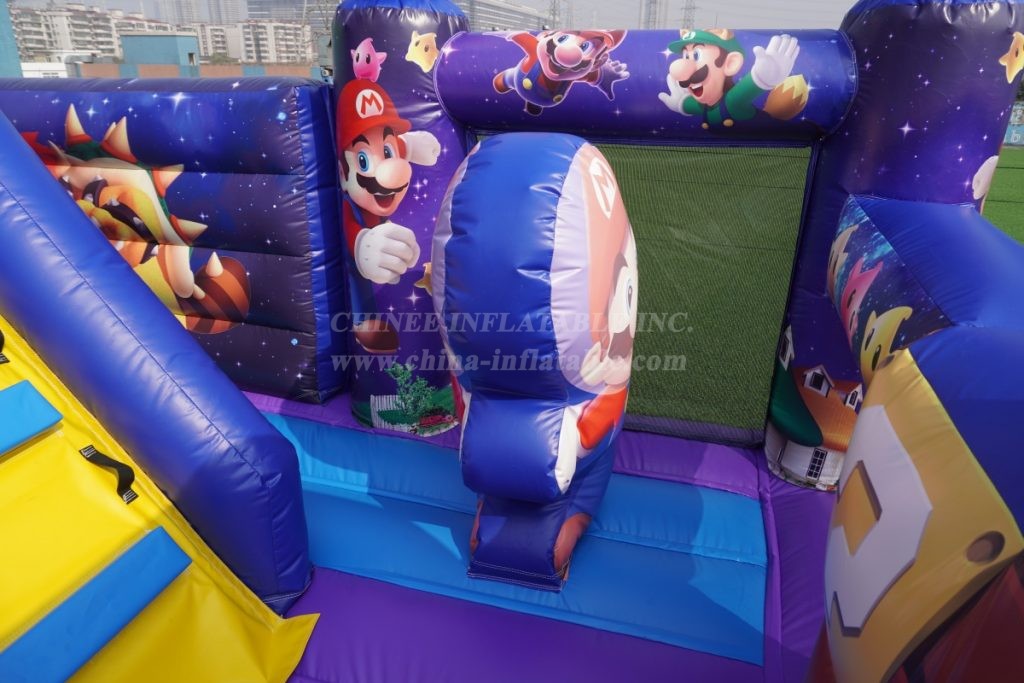 T8-1771 Super Mario-themed inflatable castle with slide
