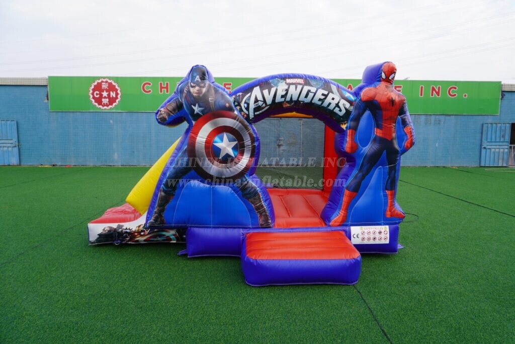 T2-4396C Avengers Inflatable Bounce House with Slide