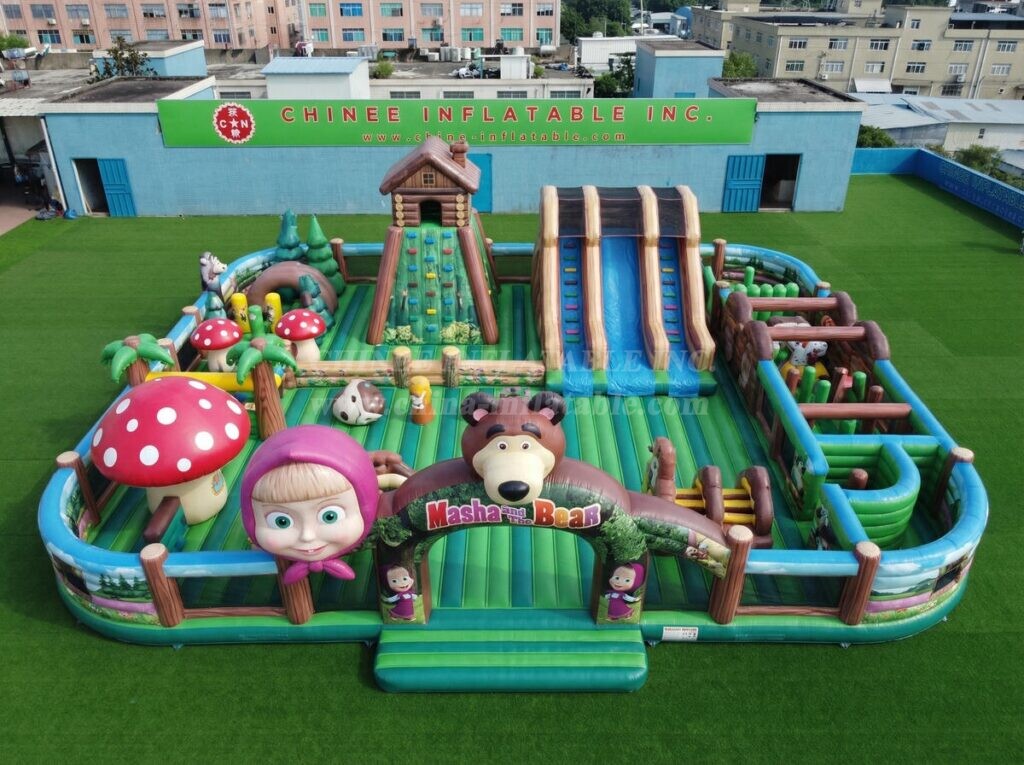GF3-1477 Masha And The Bear Theme Inflatable Playground