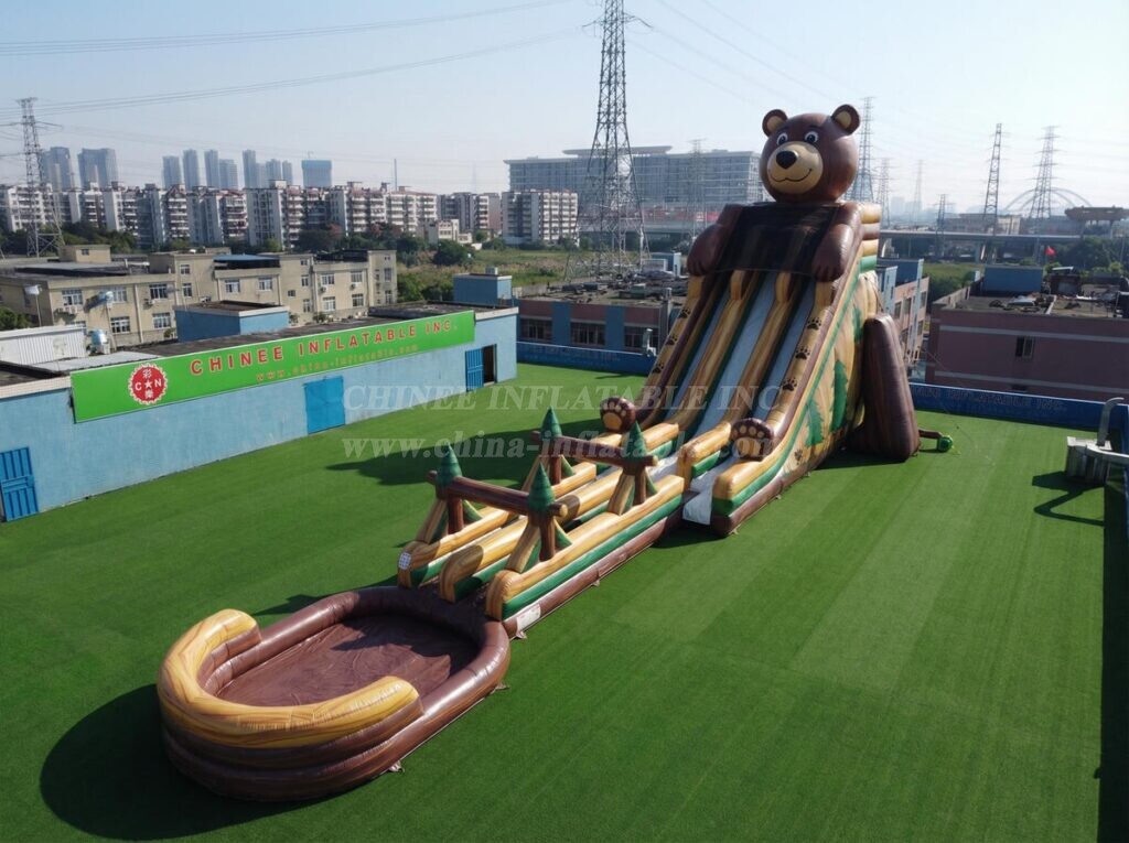 GS2-109 Bear Theme Giant Inflatable Water Slide