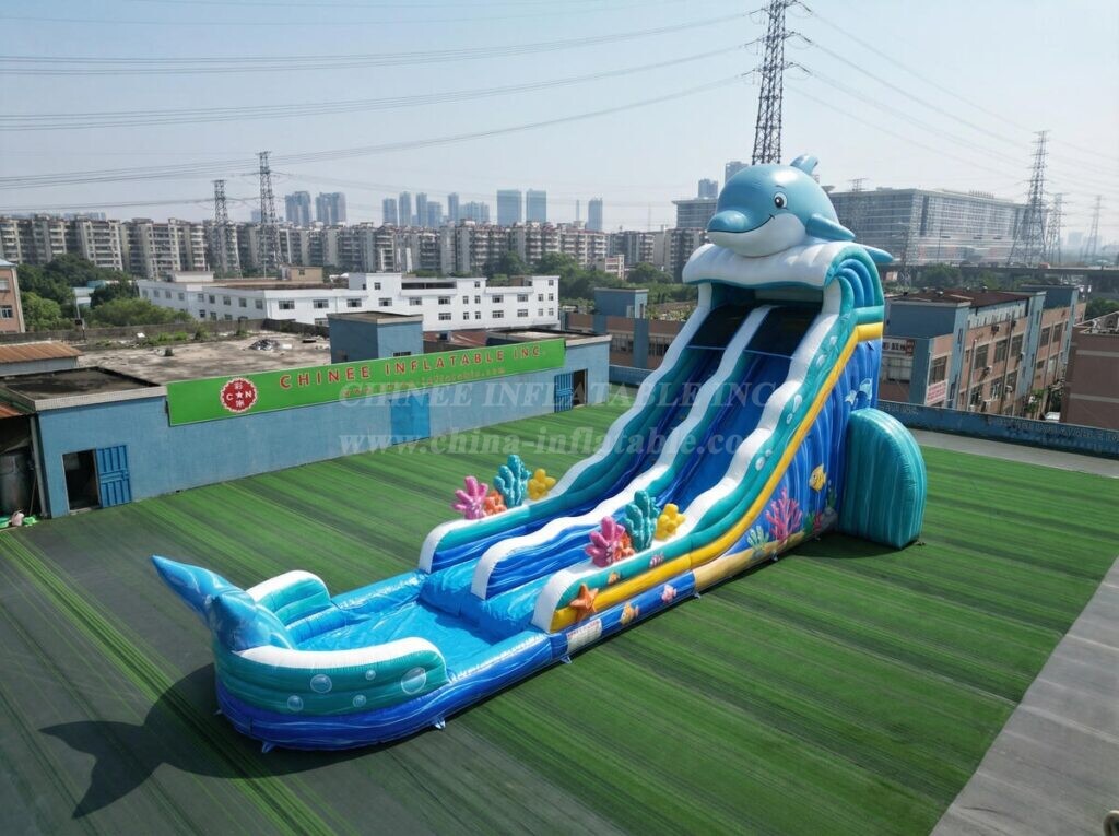 GS2-125 Dolphin Theme Giant Inflatable Water Slide