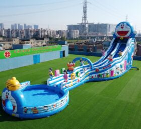 GS2-128 Doraemon Theme Giant Inflatable Water Slide