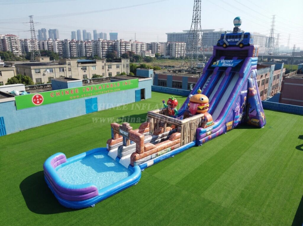 GS2-135 Fortnite Theme Giant Inflatable Water Slide