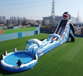 GS2-168 Penguin Theme Giant Inflatable Water Slide