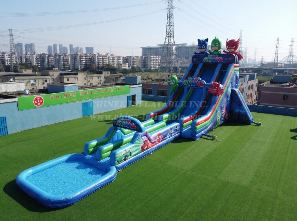 GS2-173 PJ Masks Theme Giant Inflatable Water Slide