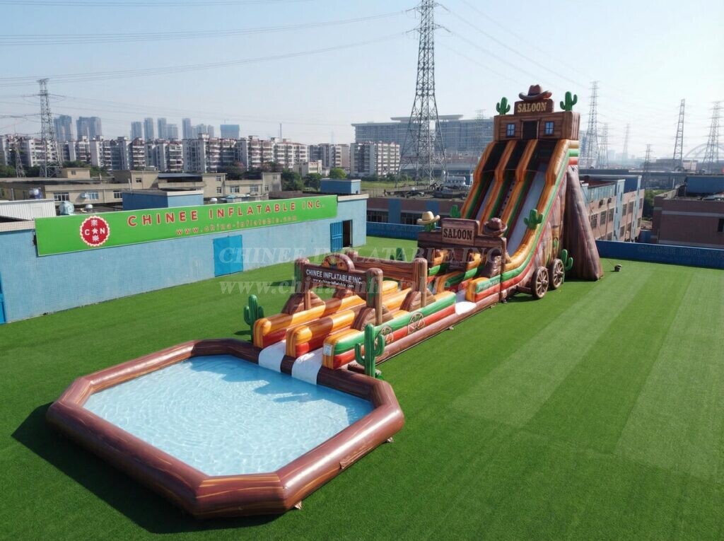 GS2-204 Wild West Theme Giant Inflatable Water Slide