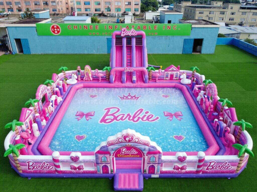Pool3-853 Barbie Theme Inflatable Pool Water Park