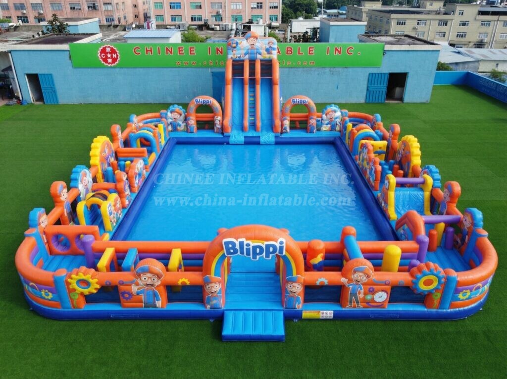 Pool3-857 Blippi Wonders Theme Inflatable Pool Water Park