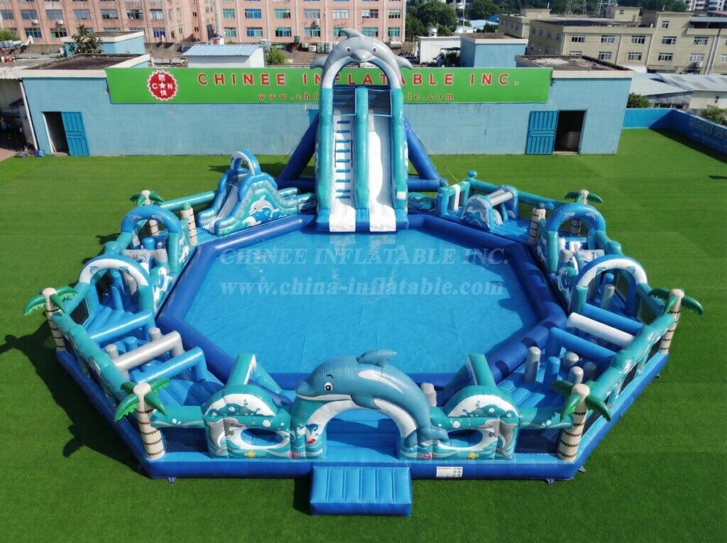 Pool3-866 Dolphin Theme Inflatable Pool Water Park