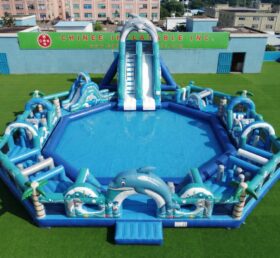 Pool3-866 Dolphin Theme Inflatable Pool Water Park