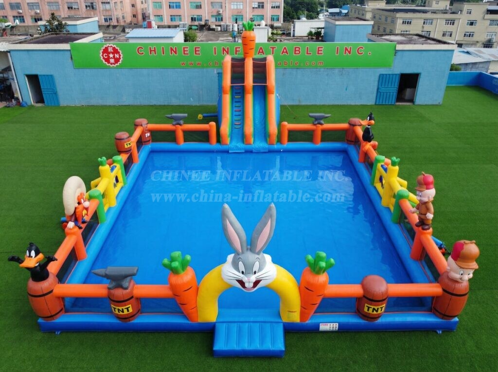 Pool3-881 Looney Tunes Theme Inflatable Pool Water Park
