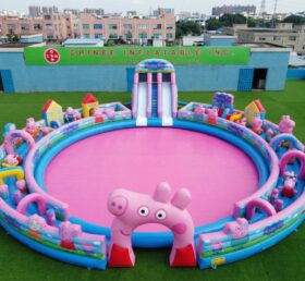 Pool3-894 Peppa Pig Theme Inflatable Pool Water Park