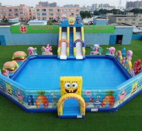 Pool3-909 SpongeBob Theme Inflatable Pool Water Park