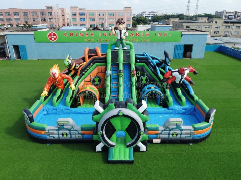 T8-6106 Ben 10 Theme Inflatable Water Slide