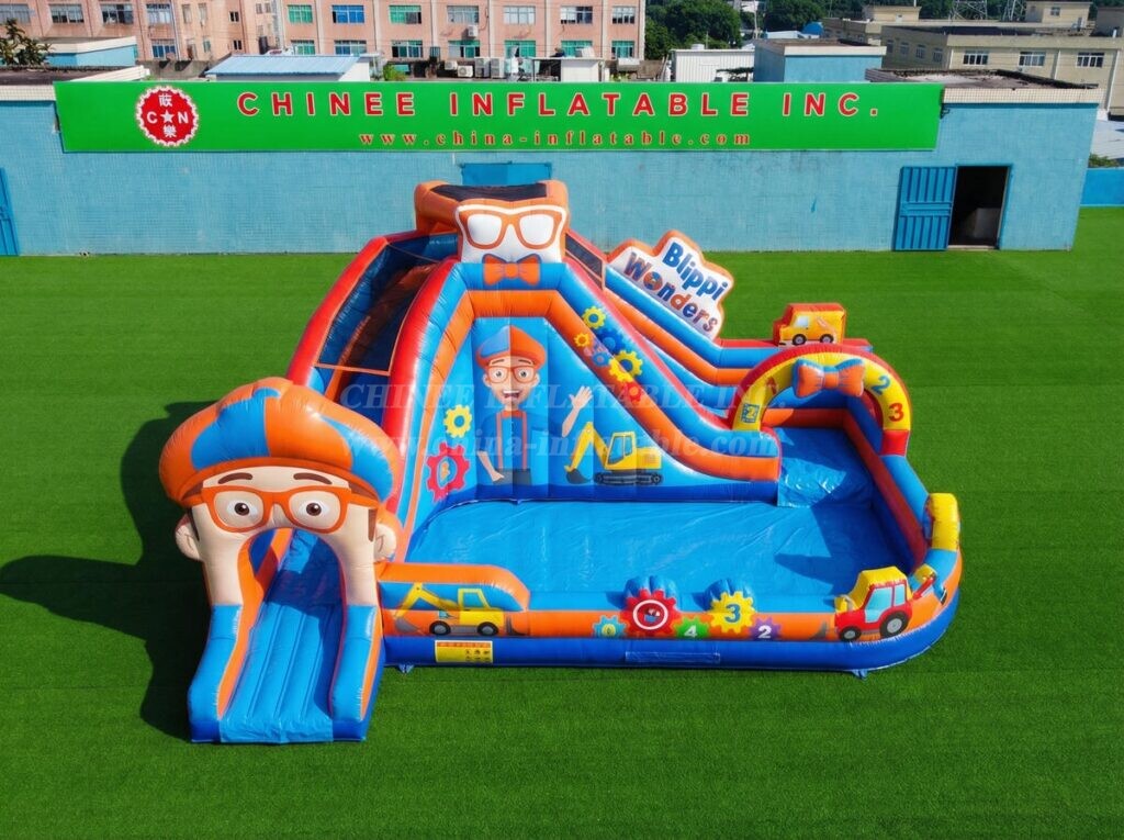 T8-6112 Blippi Wonders Theme Inflatable Water Slide