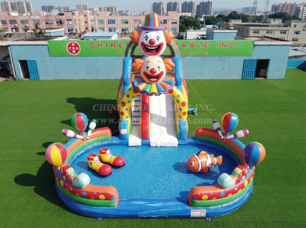 T8-6122 Clown Theme Inflatable Water Slide