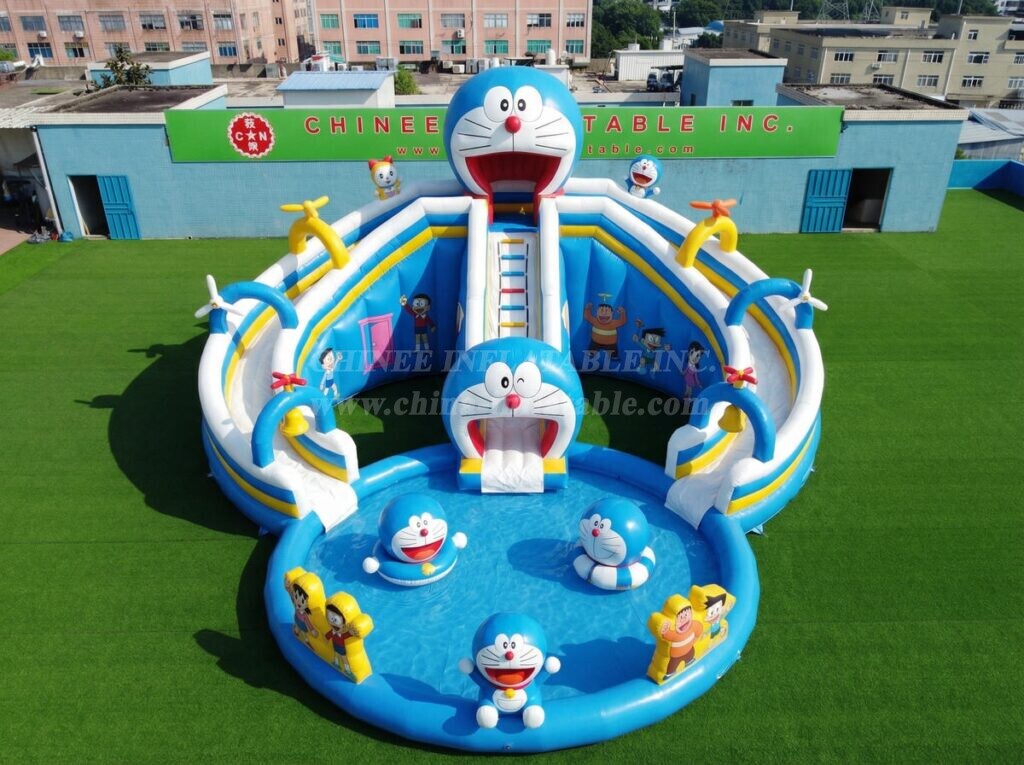T8-6136 Doraemon Theme Inflatable Water Slide