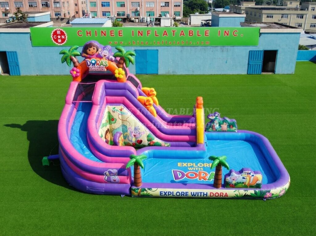 T8-6138 Dora Theme Inflatable Water Slide