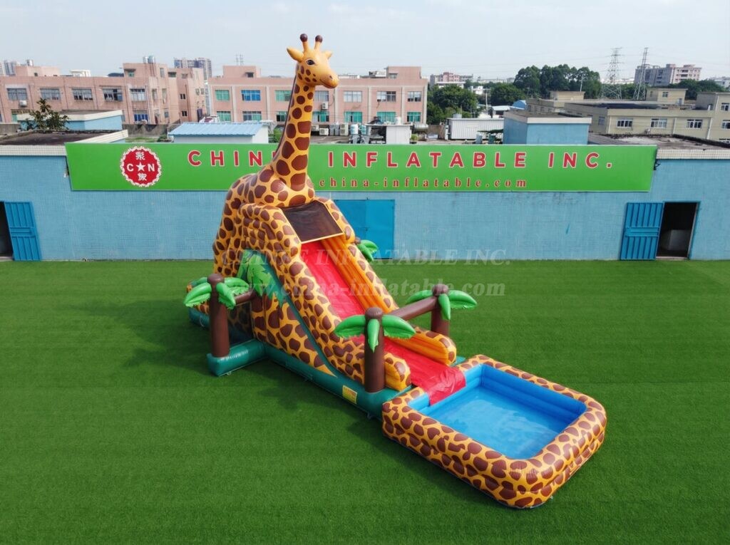 T8-6150 Giraffe Theme Inflatable Water Slide