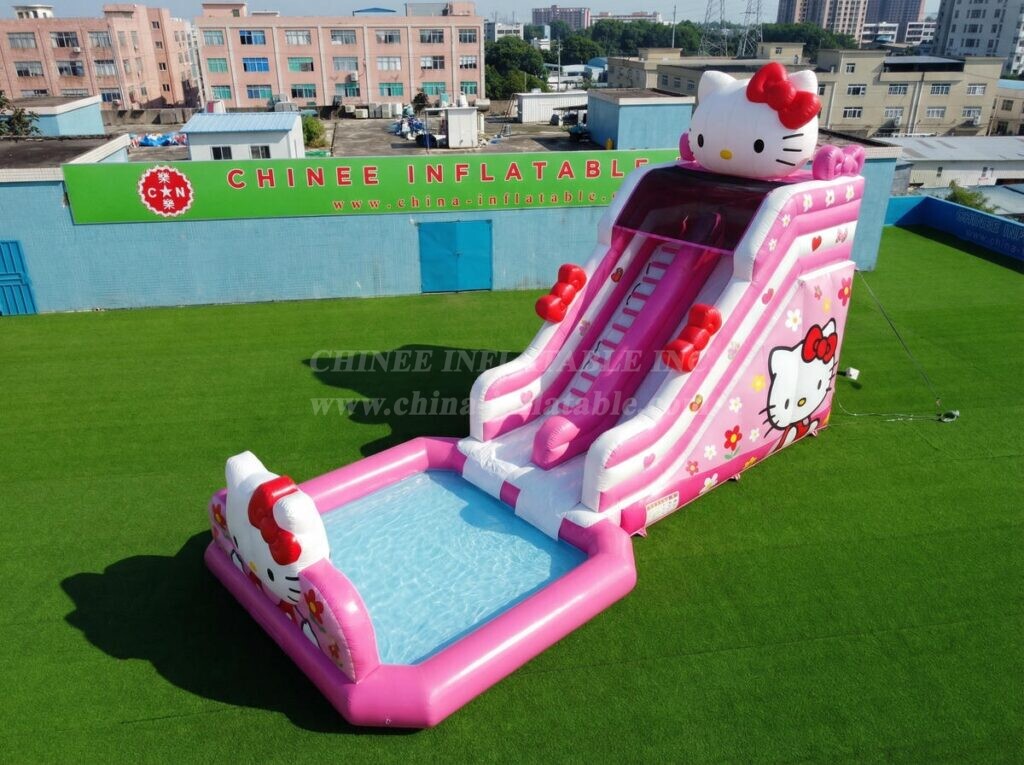 T8-6154 Hello Kitty Theme Inflatable Water Slide