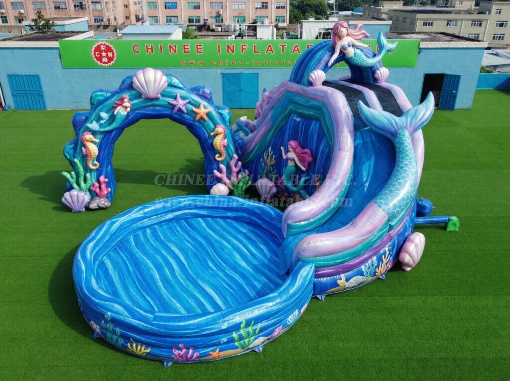T8-6171 Mermaid Theme Inflatable Water Slide
