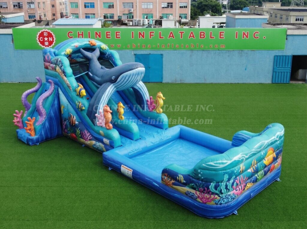 T8-6179 Ocean Theme Inflatable Water Slide
