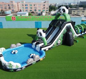T8-6182 Panda Theme Inflatable Water Slide