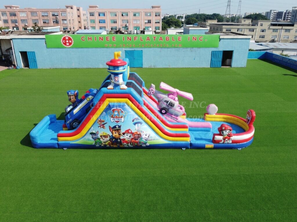 T8-6184 Paw Patrol Theme Inflatable Water Slide
