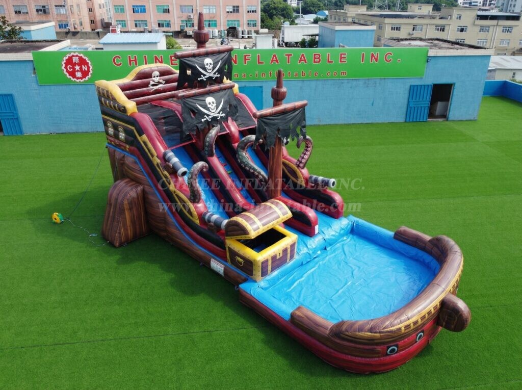 T8-6192 Pirates Theme Inflatable Water Slide