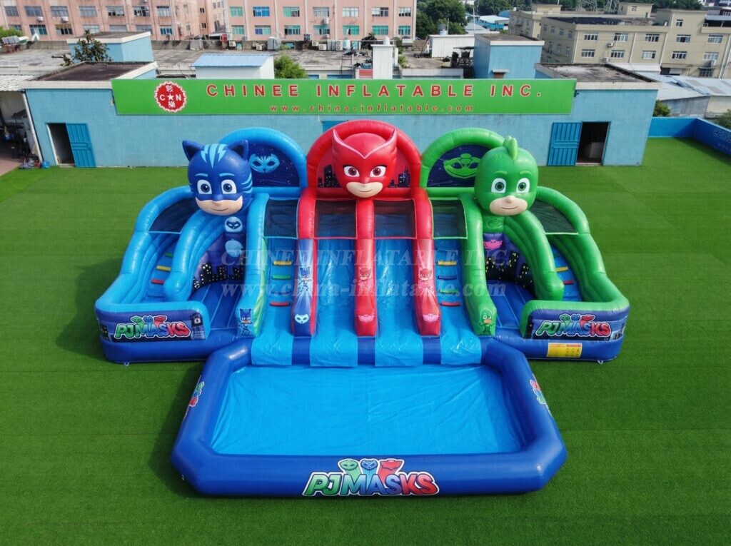 T8-6193 PJ Masks Theme Inflatable Water Slide