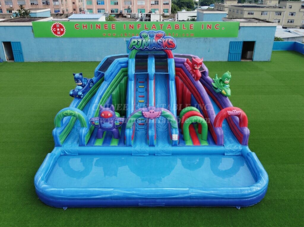 T8-6194 PJ Masks Theme Inflatable Water Slide