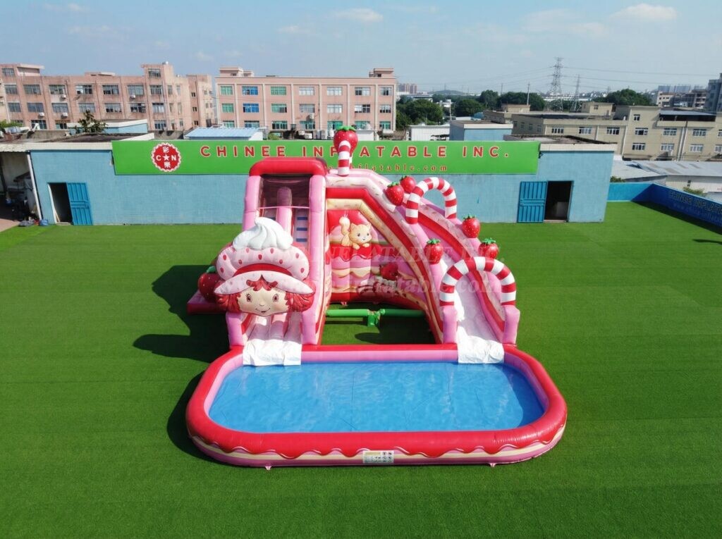 T8-6207 Strawberry Shortcake Theme Inflatable Water Slide