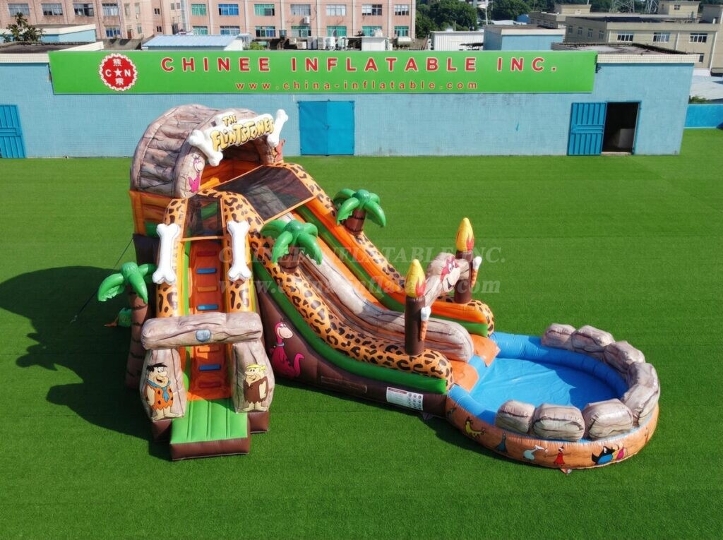 T8-6208 The Flintstones Theme Inflatable Water Slide