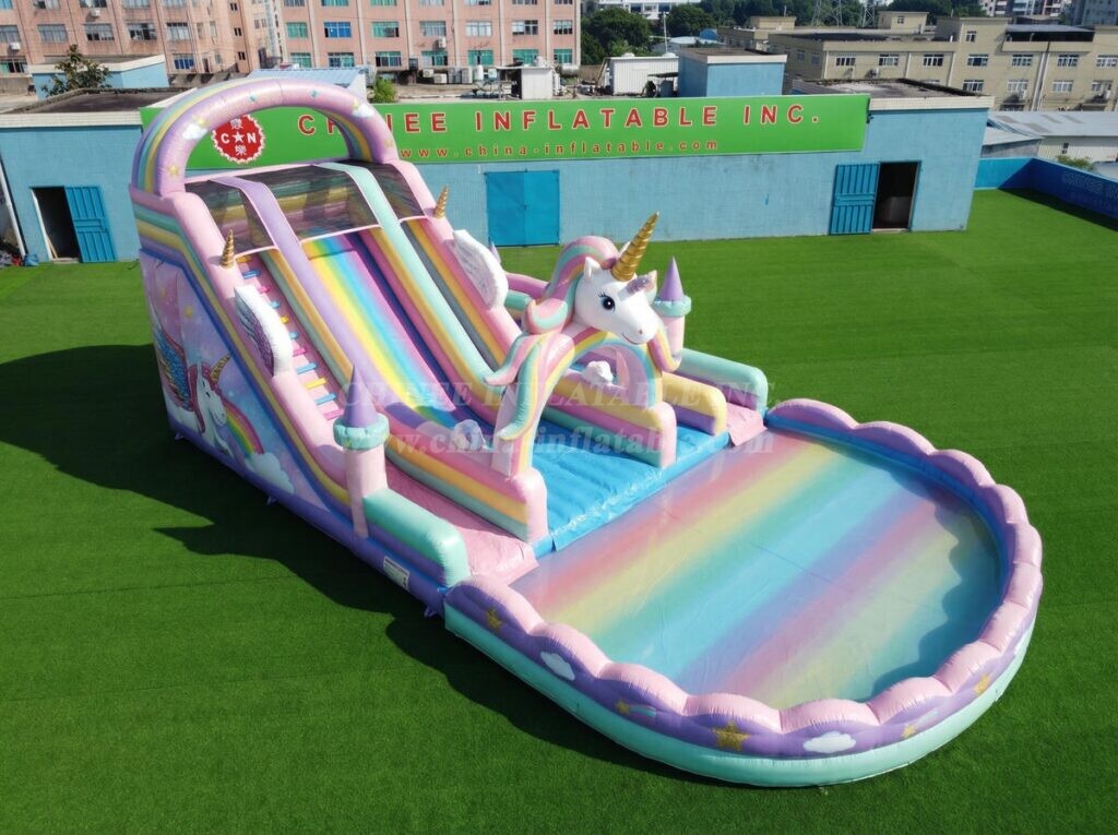 T8-6221 Unicorn Theme Inflatable Water Slide