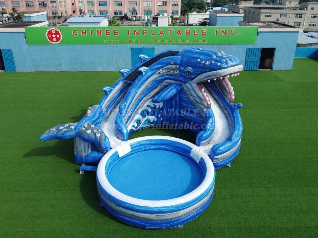T8-6225 Whale Theme Inflatable Water Slide