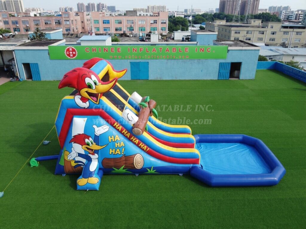 T8-6228 Woody Woodpecker Theme Inflatable Water Slide