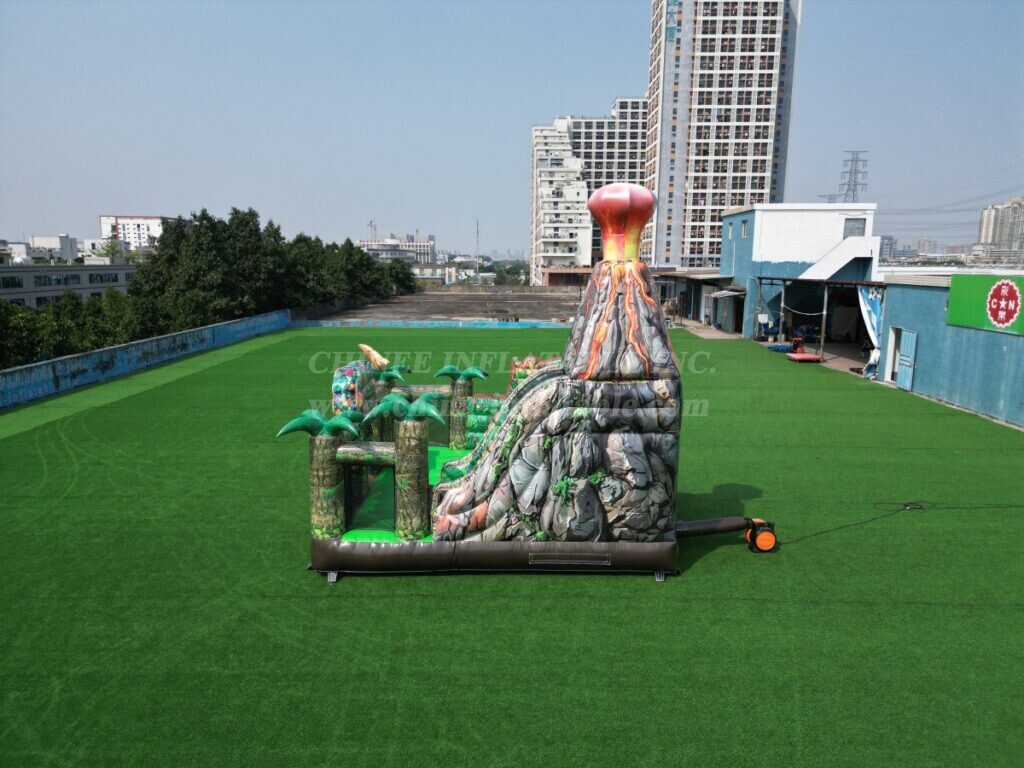 T2-4103G Dinosaur-Themed Inflatable Bouncer with Slide