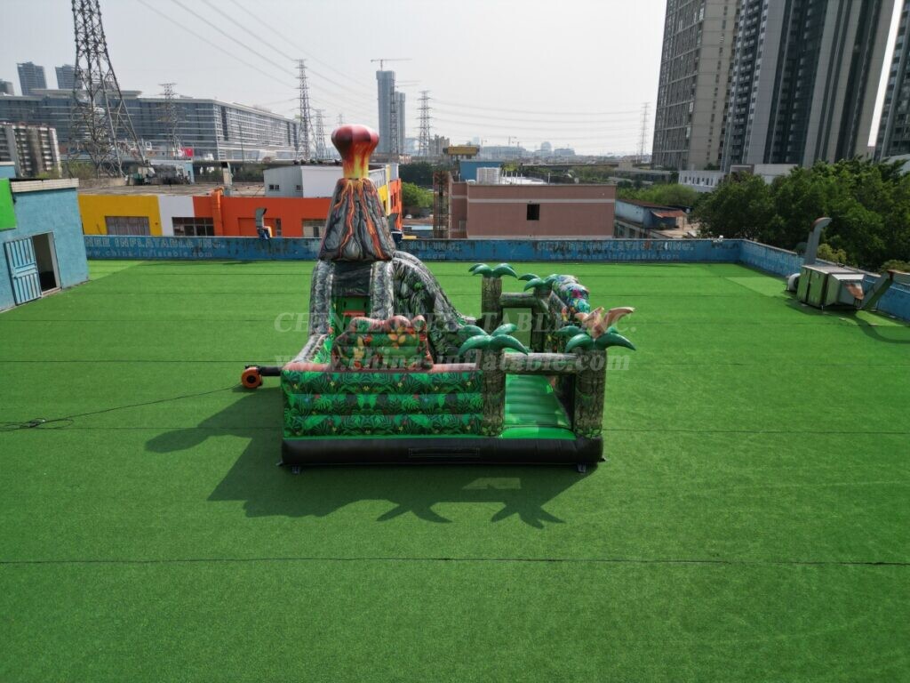 T2-4103G Dinosaur-Themed Inflatable Bouncer with Slide