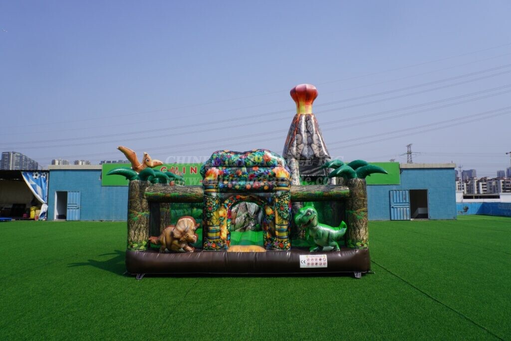 T2-4103G Dinosaur-Themed Inflatable Bouncer with Slide