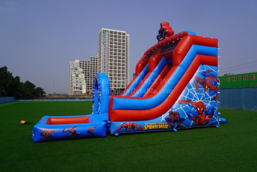 T8-8466D Spider-Man Themed Inflatable Water Slide
