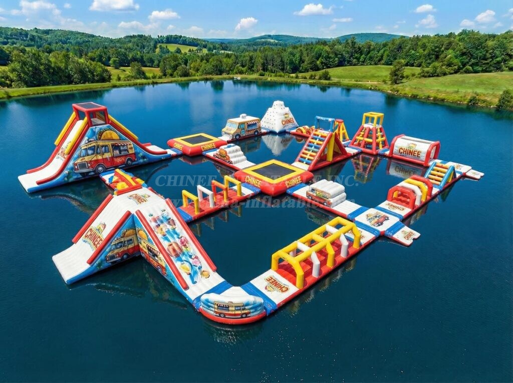 S787 Food Trucks Theme Inflatable Water Park