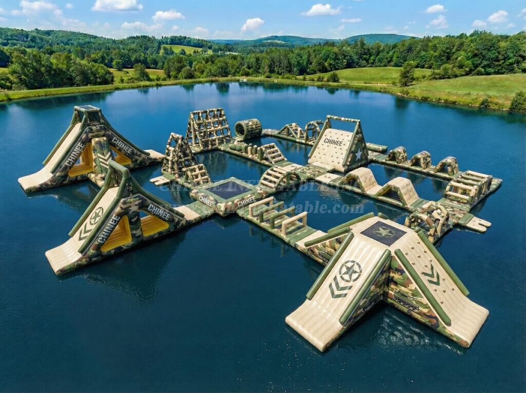 S802 Military Style Theme Inflatable Water Park