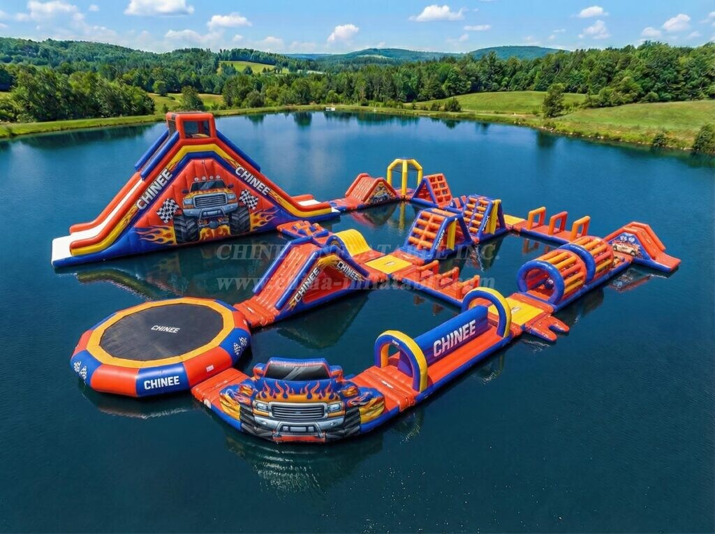 S805 Monster Trucks Theme Inflatable Water Park