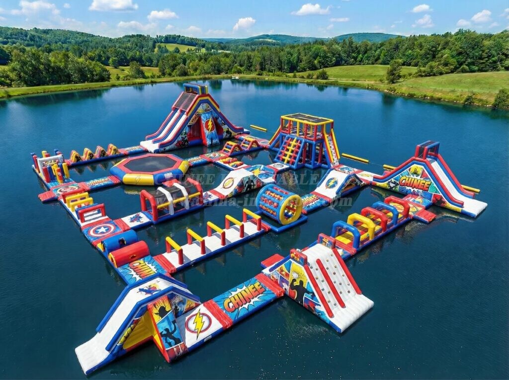 S934 Superhero Theme Inflatable Water Park