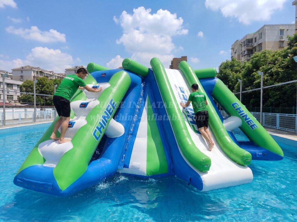 T10-620 Floating Water Park Climb & Slide Station -All in one station