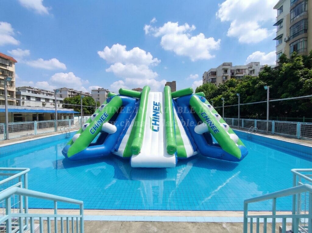 T10-620 Floating Water Park Climb & Slide Station -All in one station