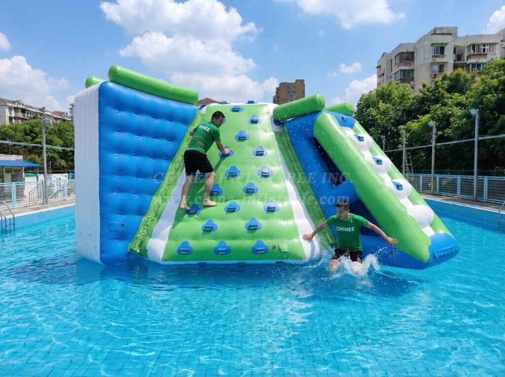 T10-620 Floating Water Park Climb & Slide Station -All in one station