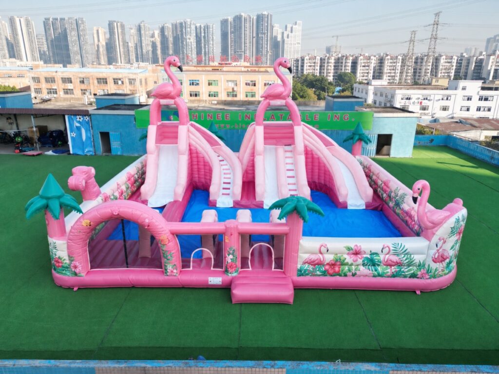 Pool3-430B Flamingo Paradise Inflatable Pool Water Park